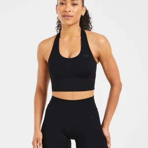 Staple Halterneck Crop Top - Noir