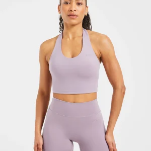 Staple Halterneck Crop Top - Mauve Violet