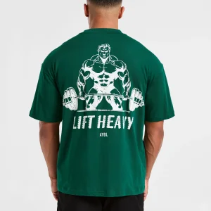 Lift Heavy Oversized T Shirt - Forest Vert