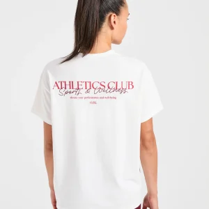 Athletics Club Oversized T Shirt - Off Blanc