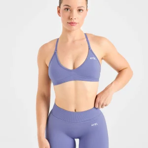 Adapt Seamless Strappy Sports Bra - Iris Bleu