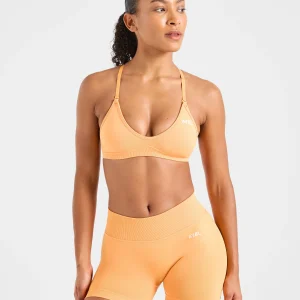 Adapt Seamless Strappy Sports Bra - Bright Orange