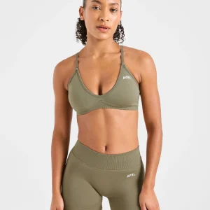 Adapt Seamless Strappy Sports Bra - Muted Olive