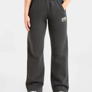 AYBL Sports Club Oversized Straight Leg Joggers - Charcoal/Jaune