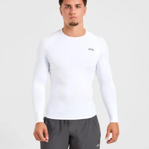 Compression Long Sleeve T Shirt - Blanc