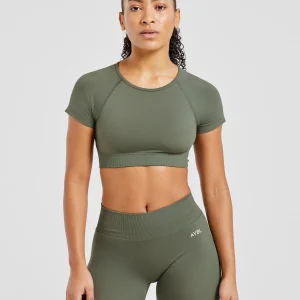 Adapt Seamless Crop Top - Vert