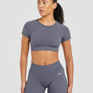 Adapt Seamless Crop Top - Slate
