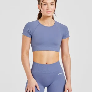 Adapt Seamless Crop Top - Iris Bleu