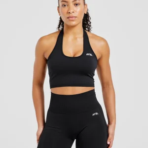 Empower Seamless Halterneck Crop Top - Noir