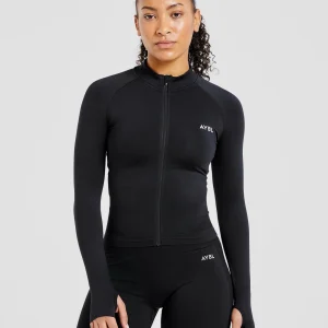 Empower Seamless Full Zip Jacket - Noir