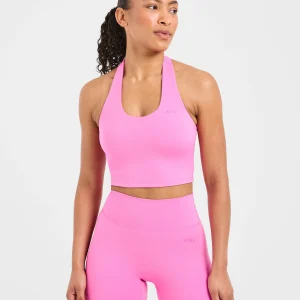 Staple Halterneck Crop Top - Summer Rose