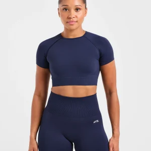 Empower Seamless Crop Top - Navy