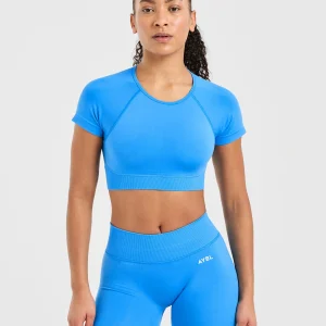 Adapt Seamless Crop Top - Spring Cobalt