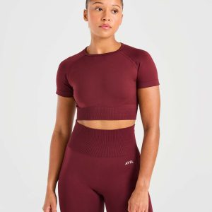 Empower Seamless Crop Top - Rouge Wine