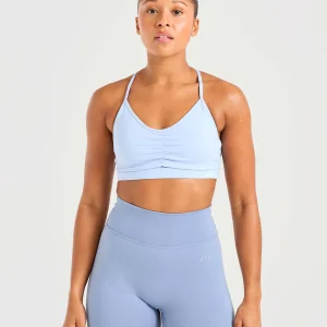 Essential Ruched Sports Bra - Powder Bleu