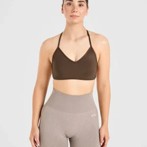 Essential Crossback Sports Bra - Deep Cocoa Brun