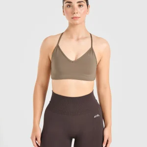 Essential Crossback Sports Bra - Mocha Brun