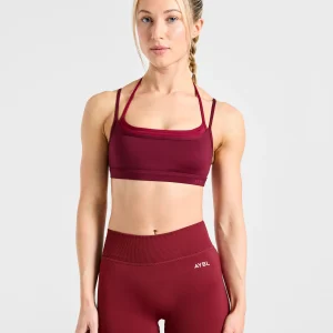 Essential Double Layer Sports Bra - Burgundy