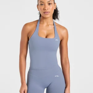 Enhance Seamless Halterneck Top - Slate Bleu