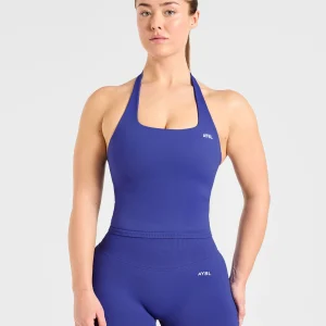 Enhance Seamless Halterneck Top - Cobalt Bleu