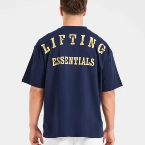 Lifting Essentials Oversized T Shirt - Navy/Jaune