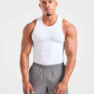 Muscle Ribbed Tank - Blanc