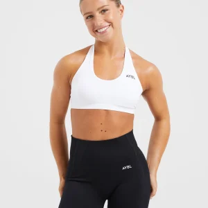 Essential Seamless Halterneck Sports Bra - Blanc