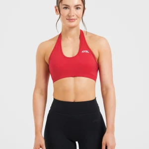Essential Seamless Halterneck Sports Bra - Rouge