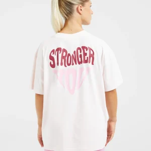 Stronger You Oversized T Shirt - Rose
