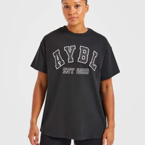 Varsity Oversized T Shirt - Noir