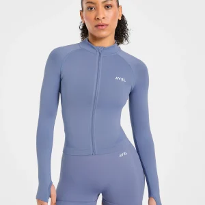 Empower Seamless Full Zip Jacket - Slate Bleu