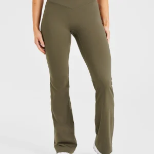 Sculpt Wrap Flared Leggings - Deep Khaki