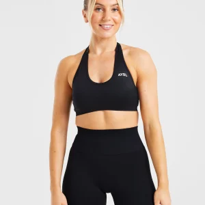 Essential Seamless Halterneck Sports Bra - Noir