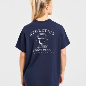 Athletics Sport Dept Oversized T Shirt - Navy