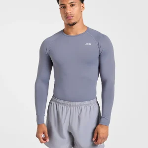 Compression Long Sleeve T Shirt - Slate Gris