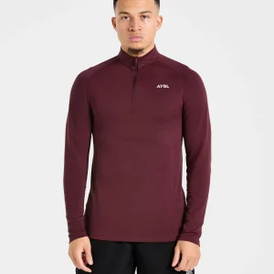 Essential Seamless 1/4 Zip Pullover  - Dusty Plum