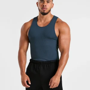 Muscle Ribbed Tank - Washed Navy