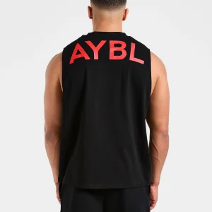 Essential Oversized Graphic Tank - Noir/Rouge