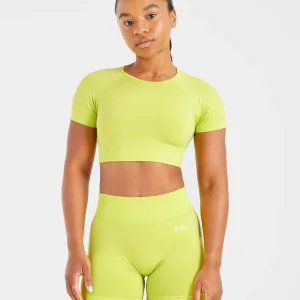 Adapt Seamless Crop Top - Lime Vert