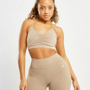 Essential Ruched Sports Bra - Mocha