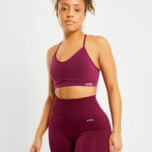 Essential Ruched Sports Bra - Violet Wine