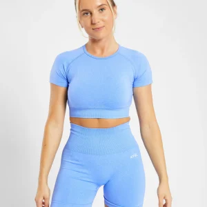 Empower Seamless Crop Top - Spring Bleu Marl