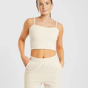 Waffle Crop Vest - Beige