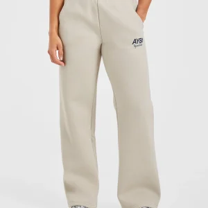 AYBL Sports Club Oversized Straight Leg Joggers - Sand/Navy