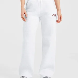 AYBL Sports Club Oversized Straight Leg Joggers - Gris Marl/Burgundy
