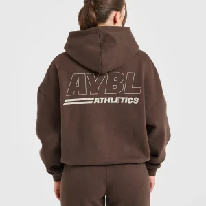 Athletics Track Oversized Hoodie - Brown/Sand