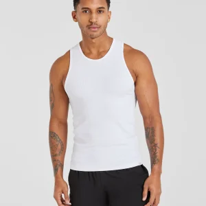 Essential Ribbed Tank - Blanc