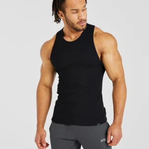 Essential Ribbed Tank - Noir
