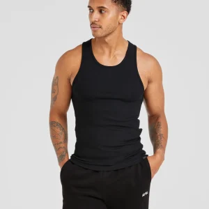 Muscle Ribbed Tank - Noir