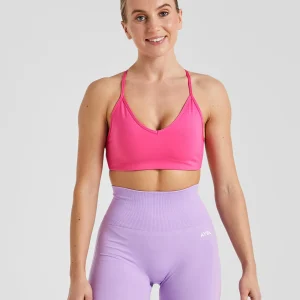 Essential Crossback Sports Bra - Hot Rose